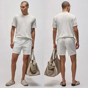NWT JAMES PERSE White Cotton Golf shorts